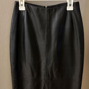 Elegant Black Leather Skirt